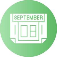 8 September Gradient Circle Icon vector
