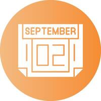 2 September Gradient Circle Icon vector
