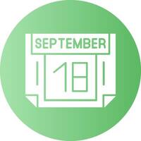18 September Gradient Circle Icon vector