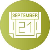 21 September Gradient Circle Icon vector