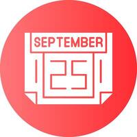 25 September Gradient Circle Icon vector
