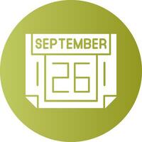 26 September Gradient Circle Icon vector