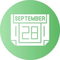 28 September Gradient Circle Icon vector