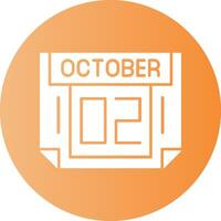 2 October Gradient Circle Icon vector
