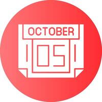 5 October Gradient Circle Icon vector