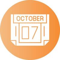 7 October Gradient Circle Icon vector