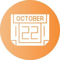 22 October Gradient Circle Icon vector