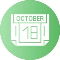 18 October Gradient Circle Icon vector