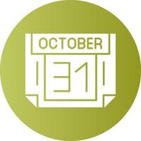 31 October Gradient Circle Icon vector