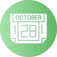 28 October Gradient Circle Icon vector