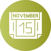 15 November Gradient Circle Icon vector
