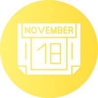18 November Gradient Circle Icon vector