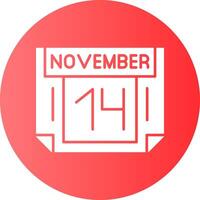 14 November Gradient Circle Icon vector