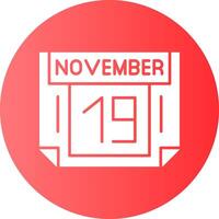 19 November Gradient Circle Icon vector