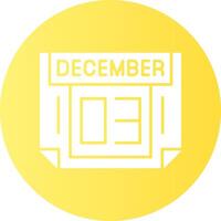 3 December Gradient Circle Icon vector