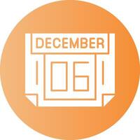 6 December Gradient Circle Icon vector