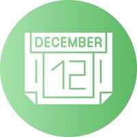 12 December Gradient Circle Icon vector