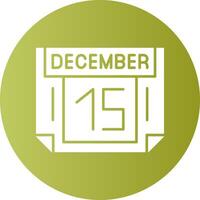 15 December Gradient Circle Icon vector