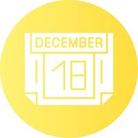 18 December Gradient Circle Icon vector