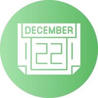 22 December Gradient Circle Icon vector