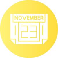 23 November Gradient Circle Icon vector