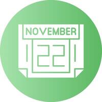 22 November Gradient Circle Icon vector