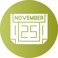 25 November Gradient Circle Icon vector
