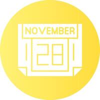 28 November Gradient Circle Icon vector