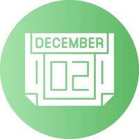 2 December Gradient Circle Icon vector