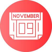 9 November Gradient Circle Icon vector
