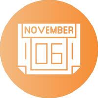 6 November Gradient Circle Icon vector