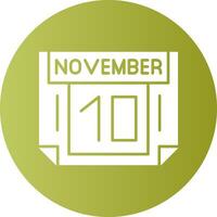 10 November Gradient Circle Icon vector