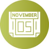 5 November Gradient Circle Icon vector