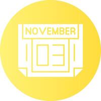 3 November Gradient Circle Icon vector