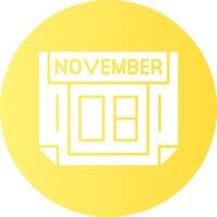 8 November Gradient Circle Icon vector