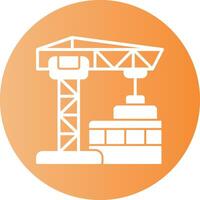 Construction Site Gradient Circle Icon vector
