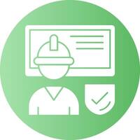 Work Safety Training Gradient Circle Icon vector