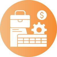 Factory Assembly Line Gradient Circle Icon Design vector