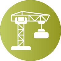 Construction Crane Gradient Circle Icon vector