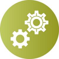 Cogs and Gears Gradient Circle Icon vector