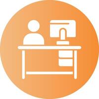 Employment Office Gradient Circle Icon vector