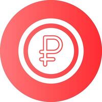 Russian Ruble Sign Gradient Circle Icon vector