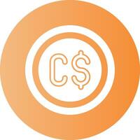 Canadian Dollar Sign Gradient Circle Icon vector