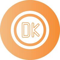 Danish Krone Sign Gradient Circle Icon vector