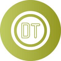 Tunisian Dinar Sign Gradient Circle Icon vector