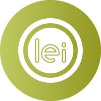 Romanian Leu Sign Gradient Circle Icon vector