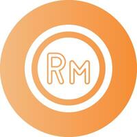 Malaysia Ringgit Sign Gradient Circle Icon vector