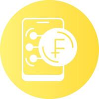 Swiss Franc in Mobile Gradient Circle Icon vector