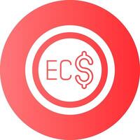 East Caribbean Dollar Sign Gradient Circle Icon vector