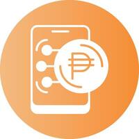Mexican Peso in Mobile Gradient Circle Icon vector